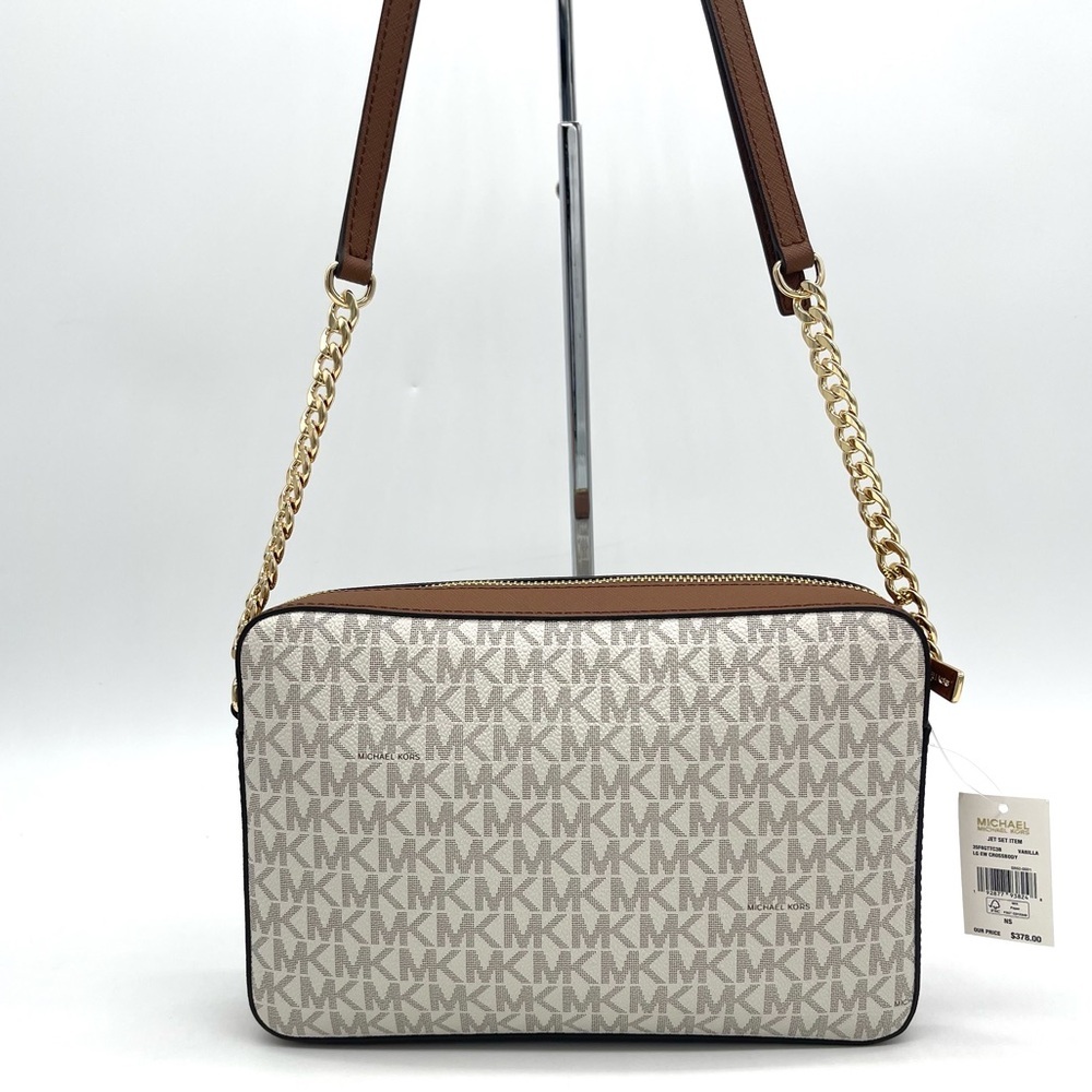 Michael Kors EW Brown and Cream Crossbody Bag - Picture 4 of 7